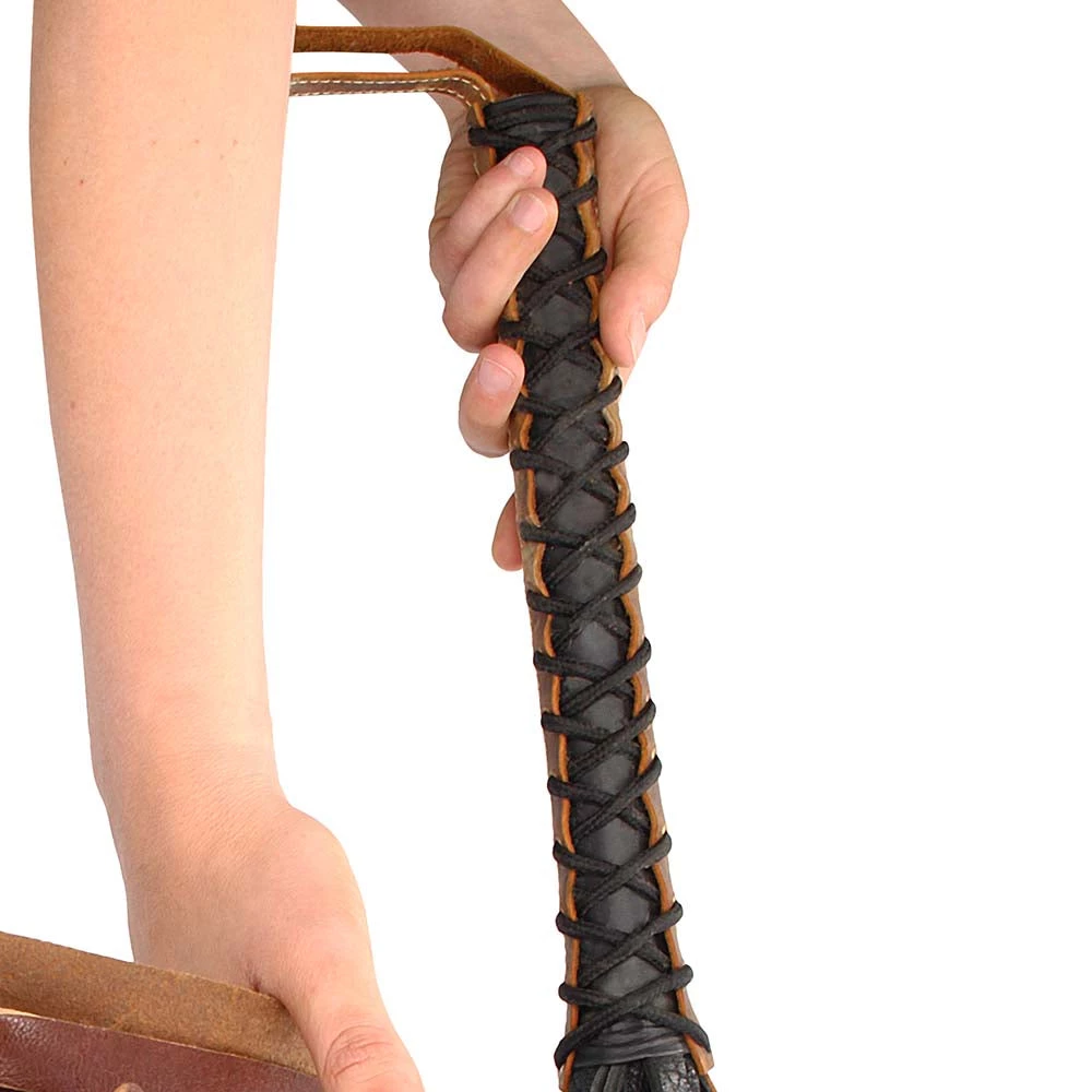 Shots Toys Pain Medieval 34 Inch Slim Tailed Leather Flogger - Image 5