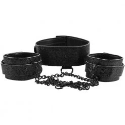 Sportsheets Sex & Mischief Shadow Sparkle Collar And Cuff Set