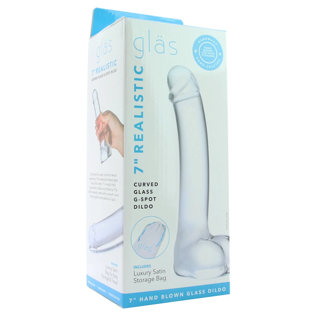 Electric Eel Gläs 7 Inch Realistic Curved G-Spot Glass Dildo - Image 6