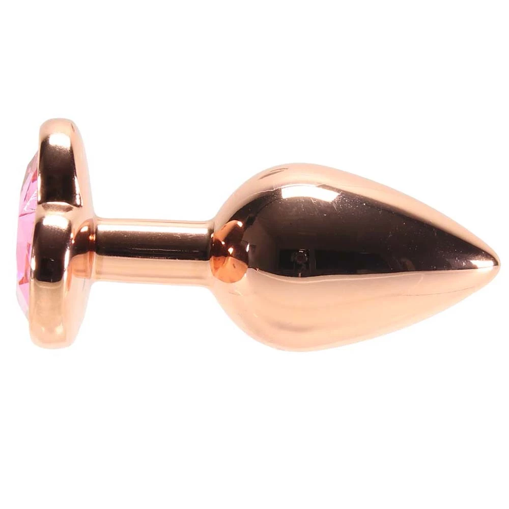 Ns Novelties Small Aluminum Plug With Pink Heart Gem - Image 3