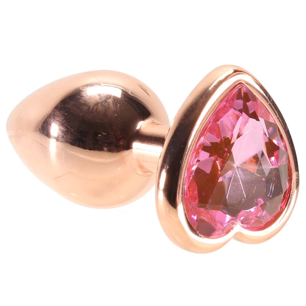 Ns Novelties Small Aluminum Plug With Pink Heart Gem - Image 5