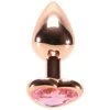 Ns Novelties Small Aluminum Plug With Pink Heart Gem