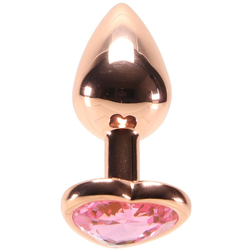 Ns Novelties Small Aluminum Plug With Pink Heart Gem